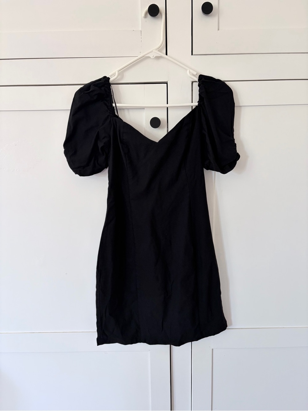 Favlux Black Bodycon Stretchy Puff Sleeve Dress Size Small
